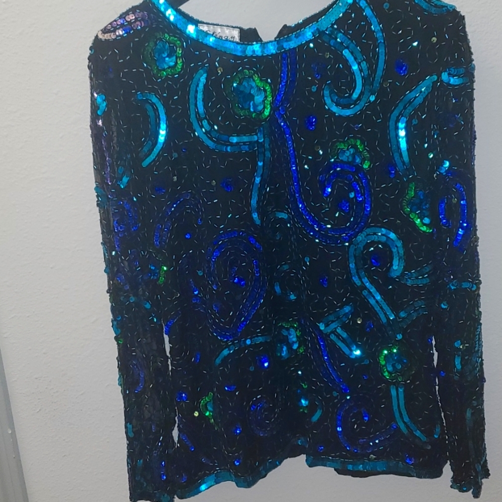 Blouse Sequin & Beaded Size Large